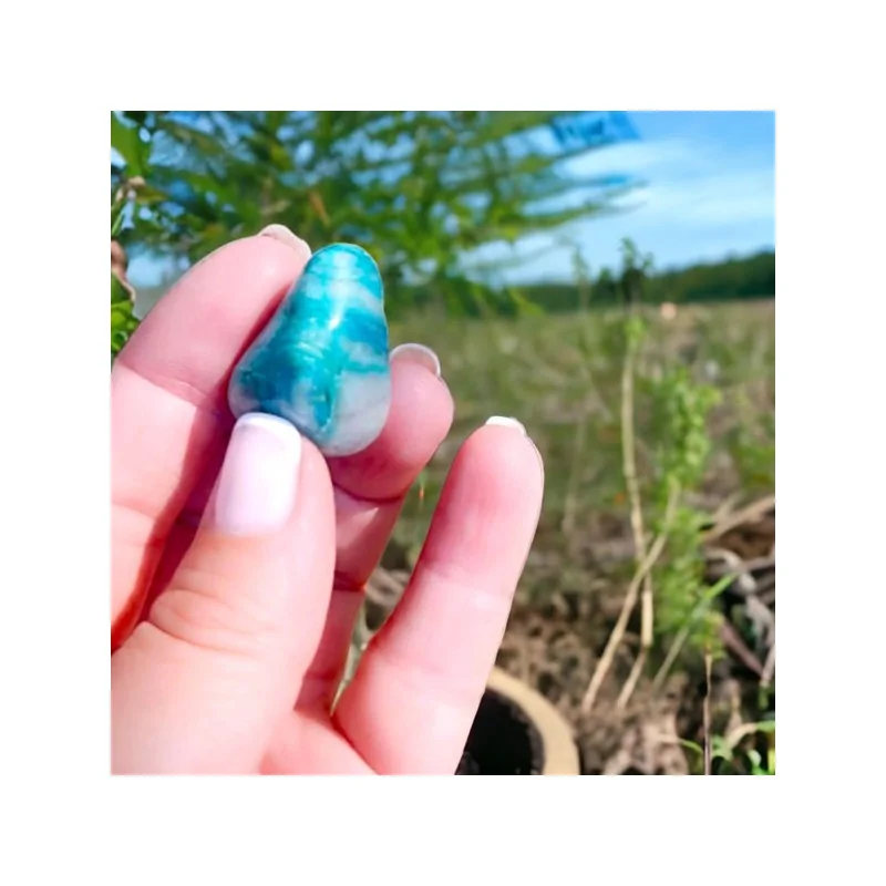 Quantum Quattro - Shattuckite - Chrysocolle - Malachite - Dioptase - Quartz - Pierre roulée - Namibie - Lithothérapie