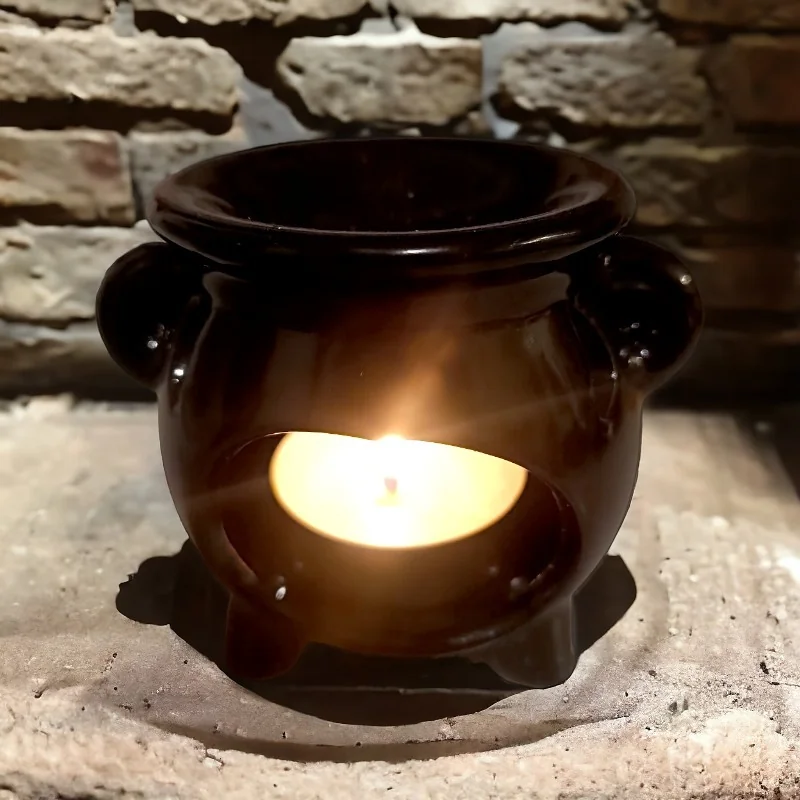 Brûleur de cire chaudron de sorcière pour fondants parfumés