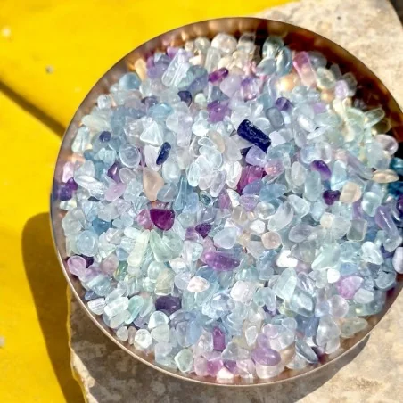 Chips de pierre de Fluorite, jetons de pierre, éclats de minéraux, Fluorite rainbow