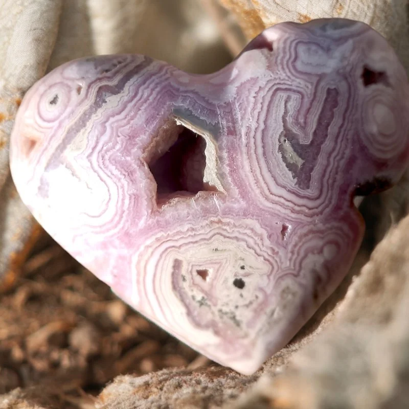 Rhodochrosite - Pierre Rhodochrosite - Rhodochrosite vertus - Pierre de cœur - Cœur en Rhodochrosite