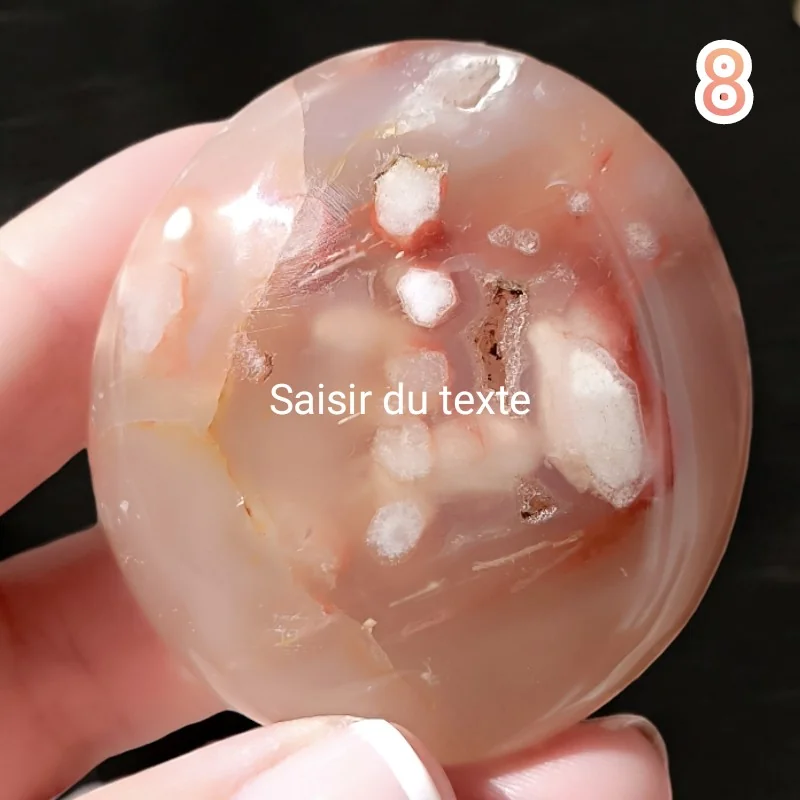 Agate Fleur de Cerisier - Lithothérapie - Galet