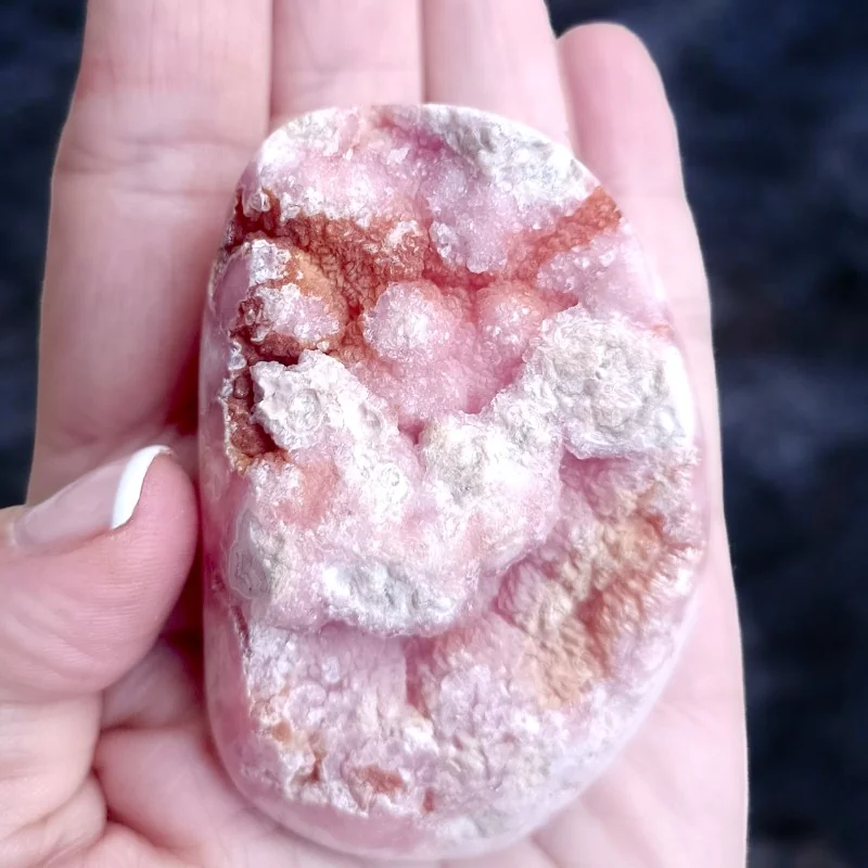 Rhodochrosite - Pierre Rhodochrosite - Rhodochrosite vertus - Pierre de cœur - Cœur en Rhodochrosite