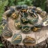 Runes en Agate Mousse - Runes Futhark - Art divinatoire - Lithothérapie - La Malle Aux Sorcières